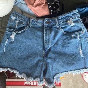Distressed Denim Shorts